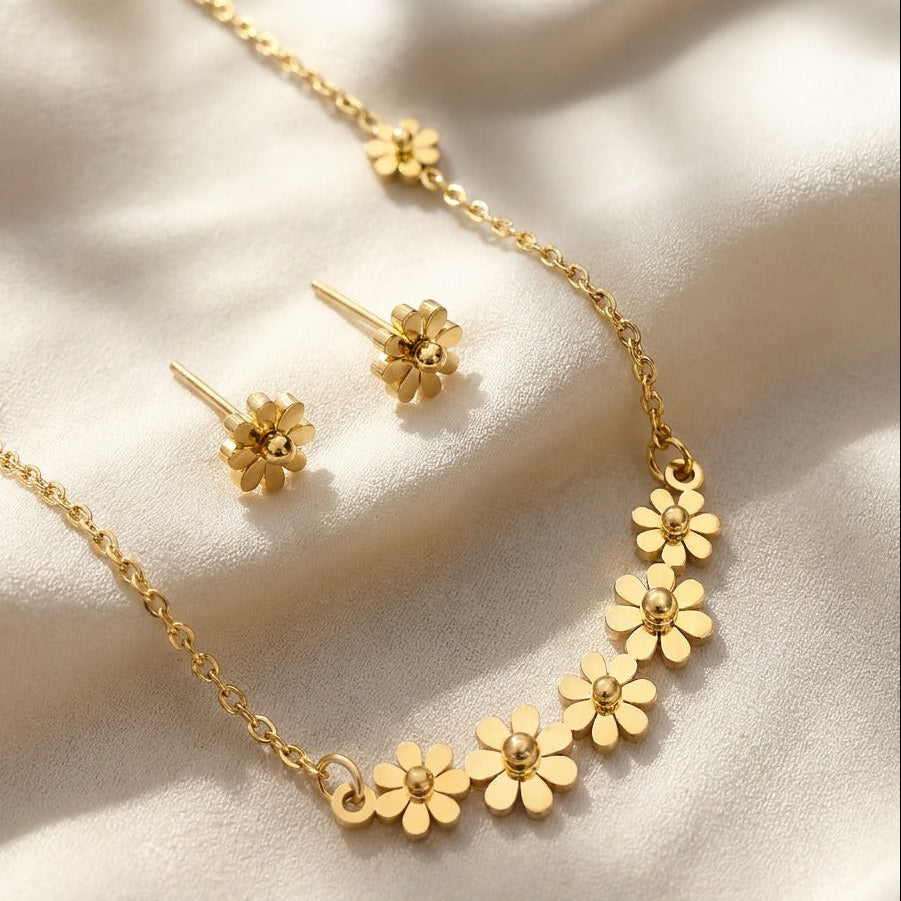 Conjunto bohemio dorado con margarita — Carmen, Lucía & Rocío