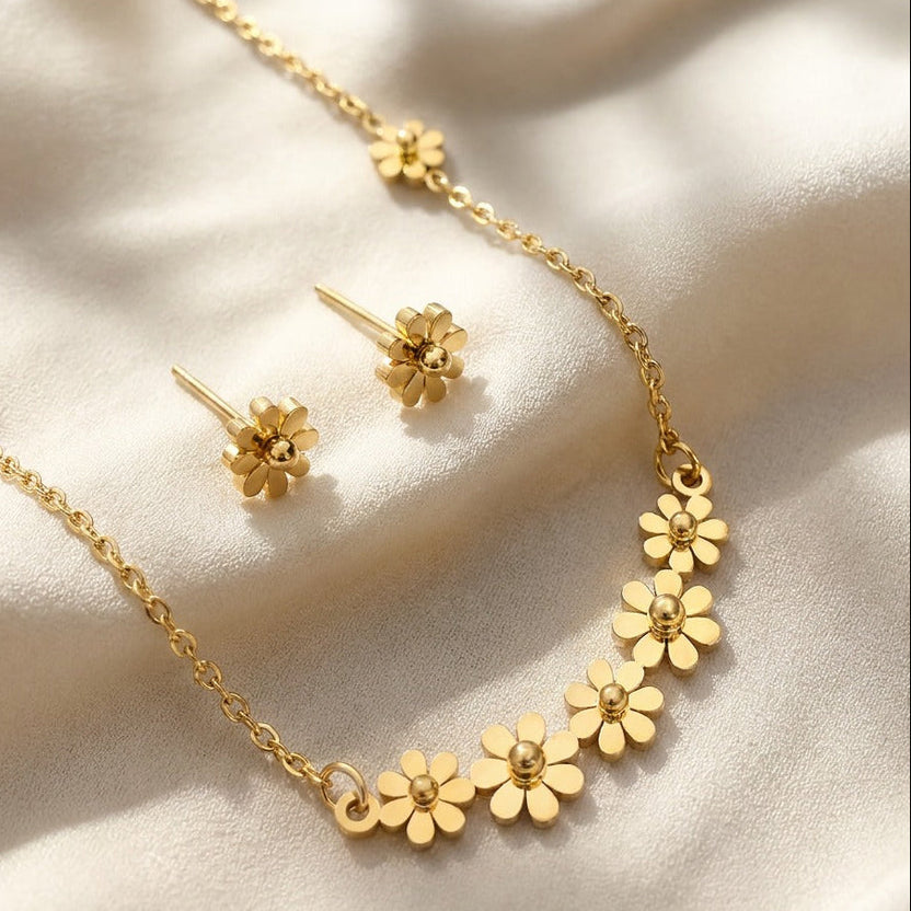 Set bohemio dorado con margarita