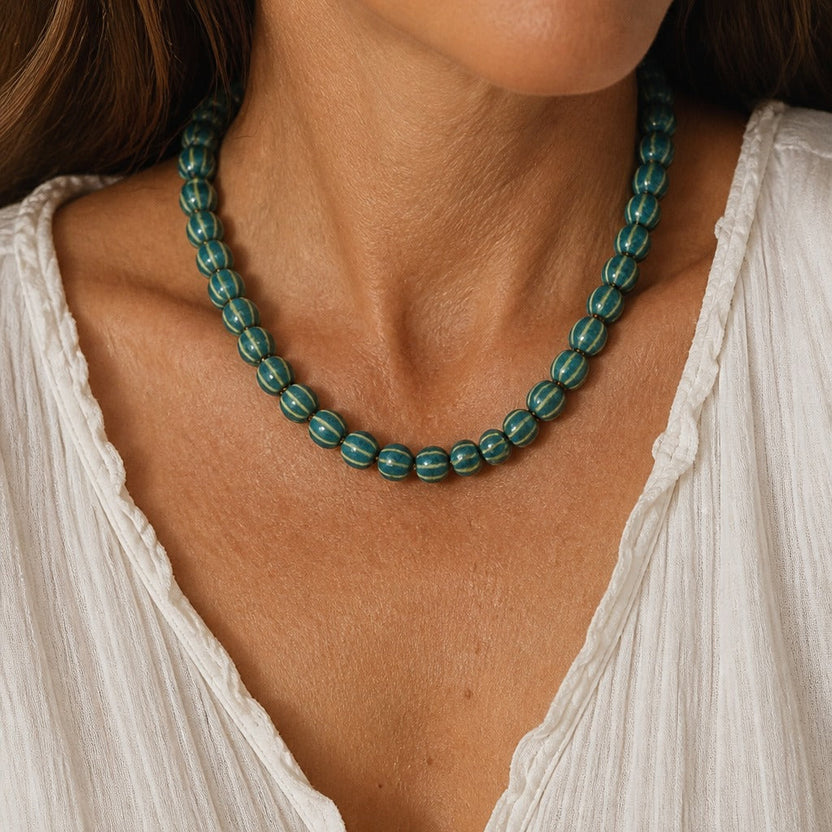 Collar de cuentas con forma de calabaza en tendencia