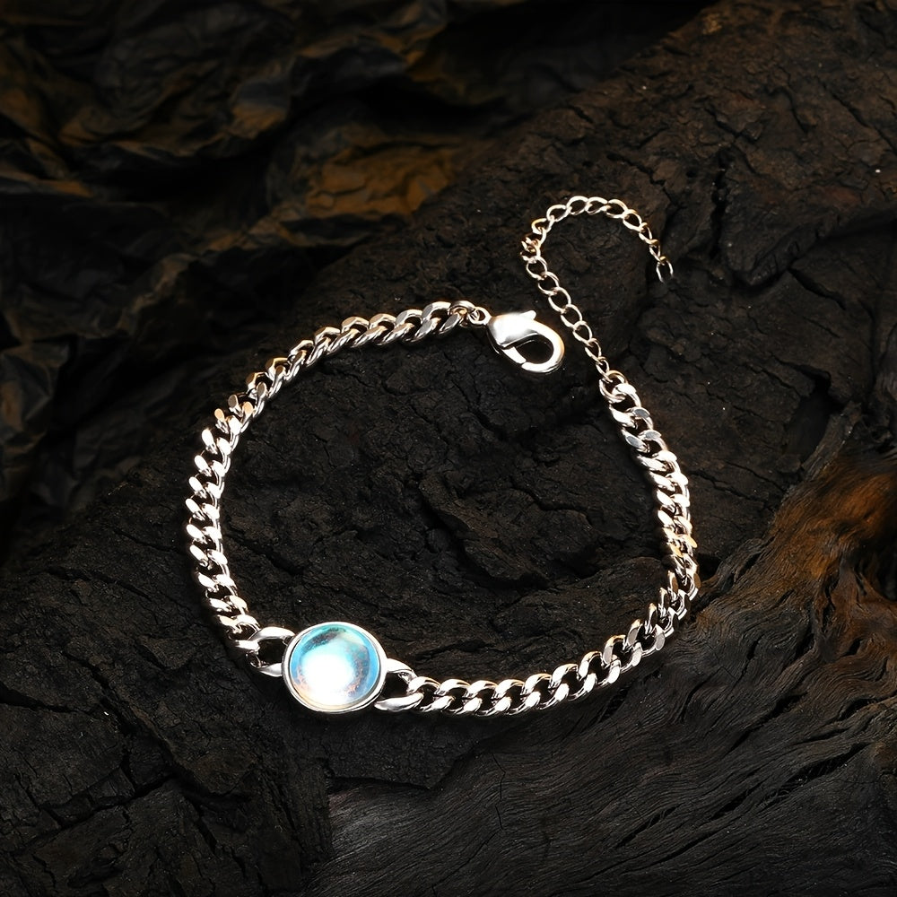 Pulsera de plata con piedra lunar a medida – imagen 2