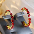 Pendientes de aro pavé con esmeralda – imagen 2