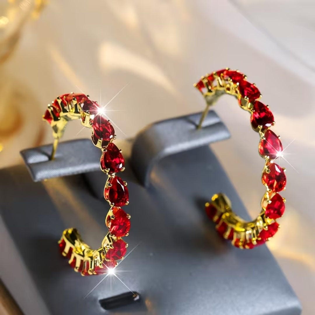 Pendientes de aro pavé con esmeralda – imagen 2