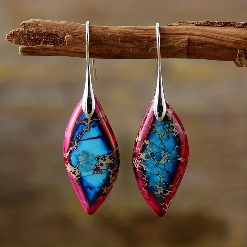 Pendientes colgantes plateados Boho con adornos