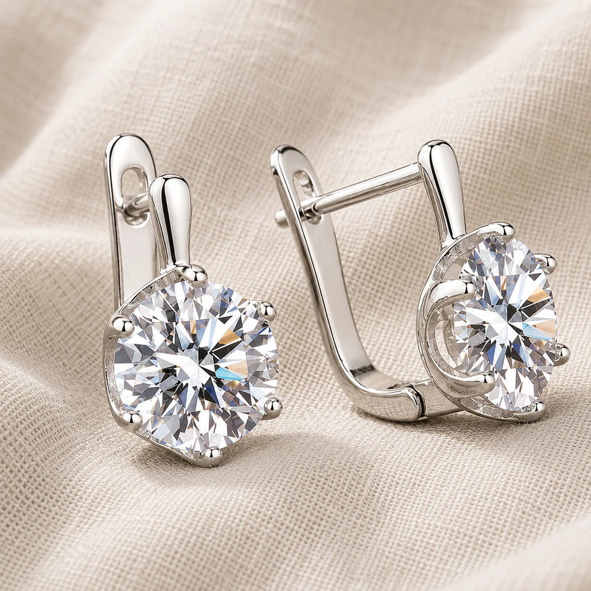 Pendientes vintage de circonita plateados – imagen 2