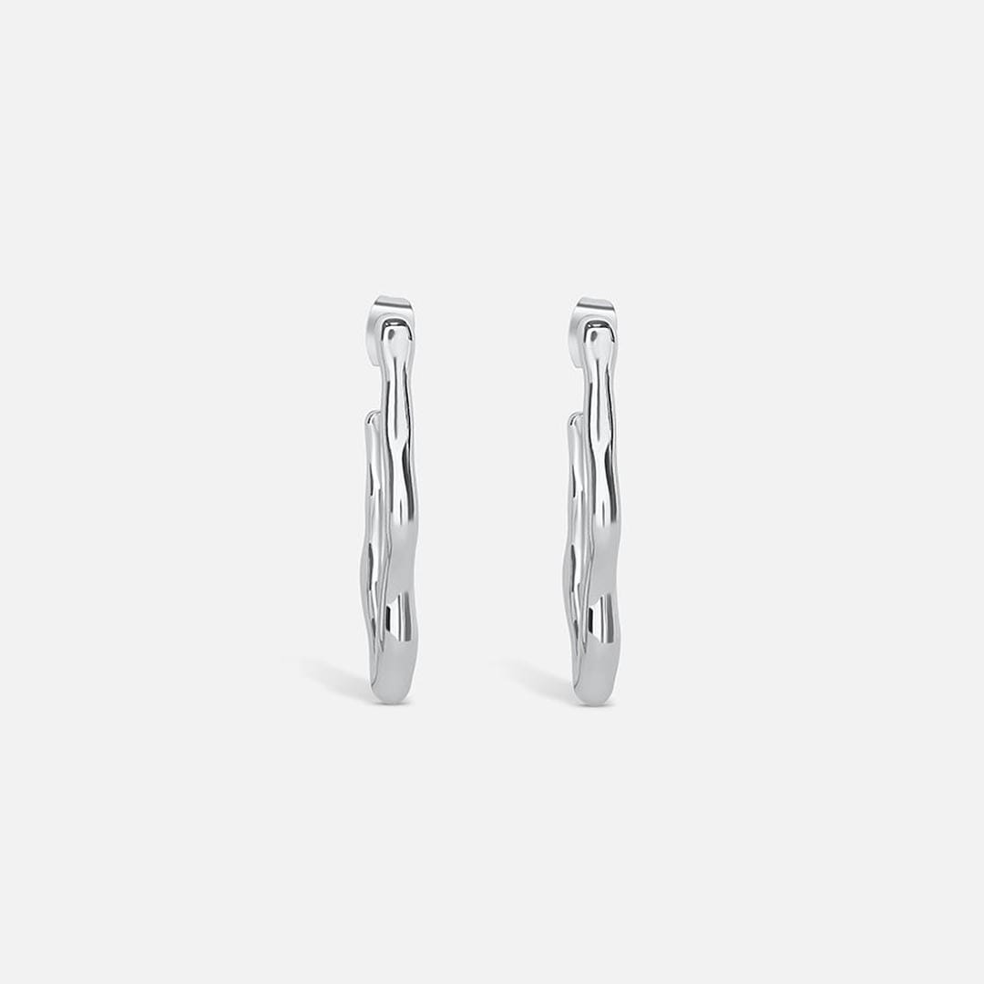 Pendientes aro plateados Zephyr – imagen 2