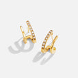 Pendientes Claw dorados con cristal – imagen 3