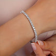 Pulsera tenis de oro blanco con cristales – imagen 2