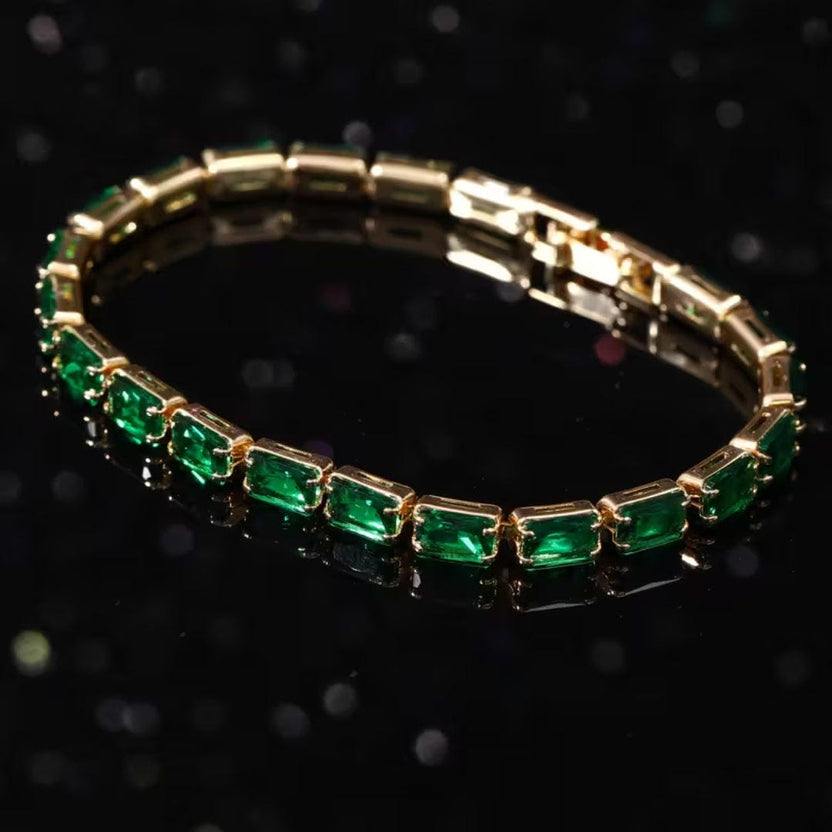 Pulsera tenis esmeralda atemporal