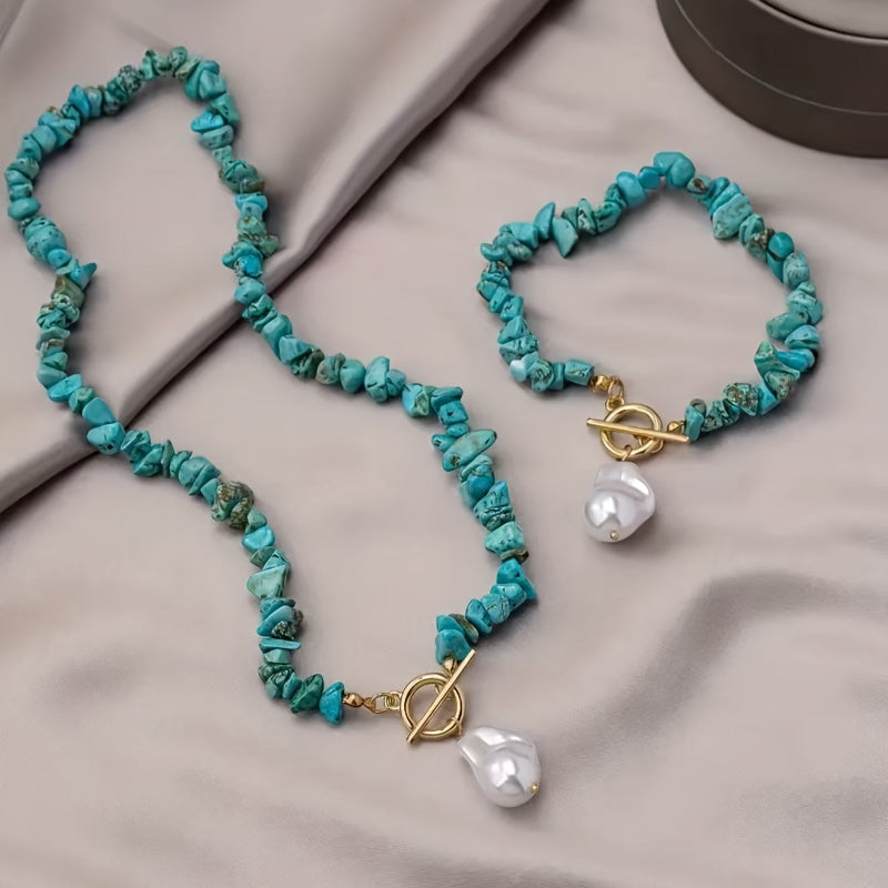 Conjunto de collar y pulsera de turquesa — Carmen, Lucía & Rocío