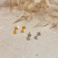 Pendientes florales de oro o plata
