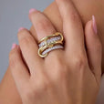 Anillo Calyra elegante de cristales apilados – imagen 5