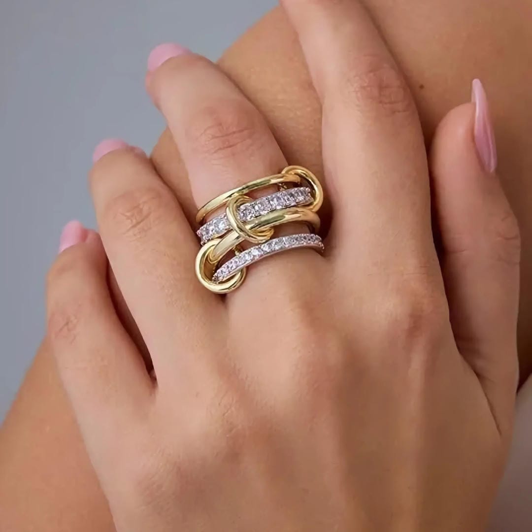 Anillo Calyra elegante de cristales apilados – imagen 5