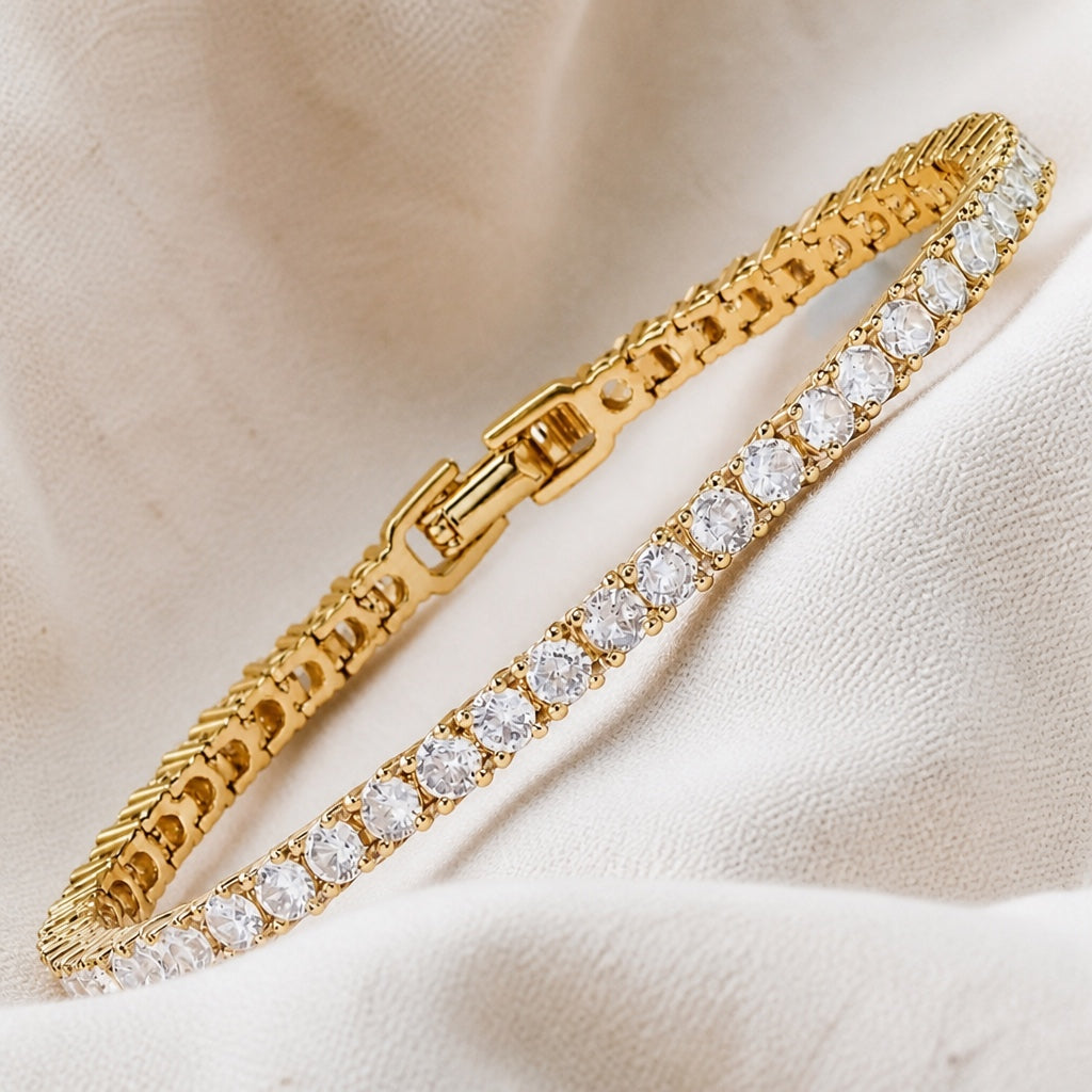 Pulsera Tennis Eternity de oro