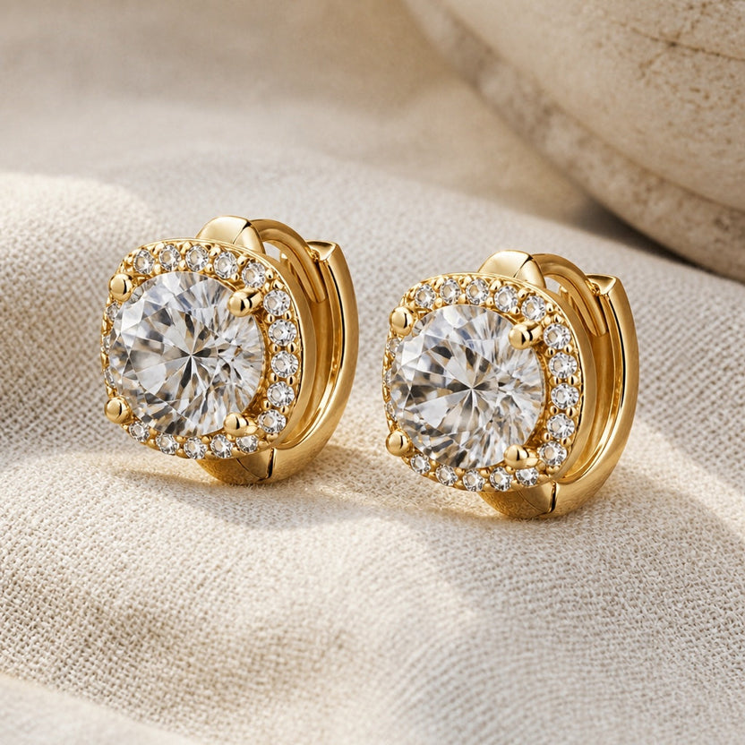 Pendientes cuadrados dorados Golden Allure