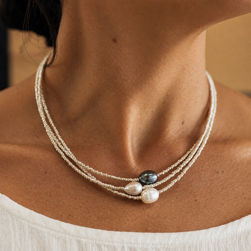 Collar vintage de perlas de agua dulce