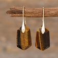 Pendientes artesanales de cuarzo facetado en gota – imagen 5