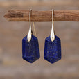 Pendientes artesanales de cuarzo facetado en gota – imagen 3