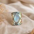 Anillo etéreo de piedra lunar envejecido – imagen 2