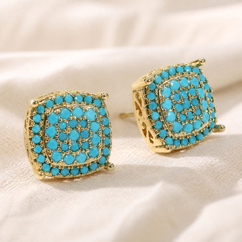 Pendientes distinguidos de turquesa
