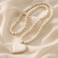 Collar de cuentas con piedra de turquesa en forma de corazón – imagen 3