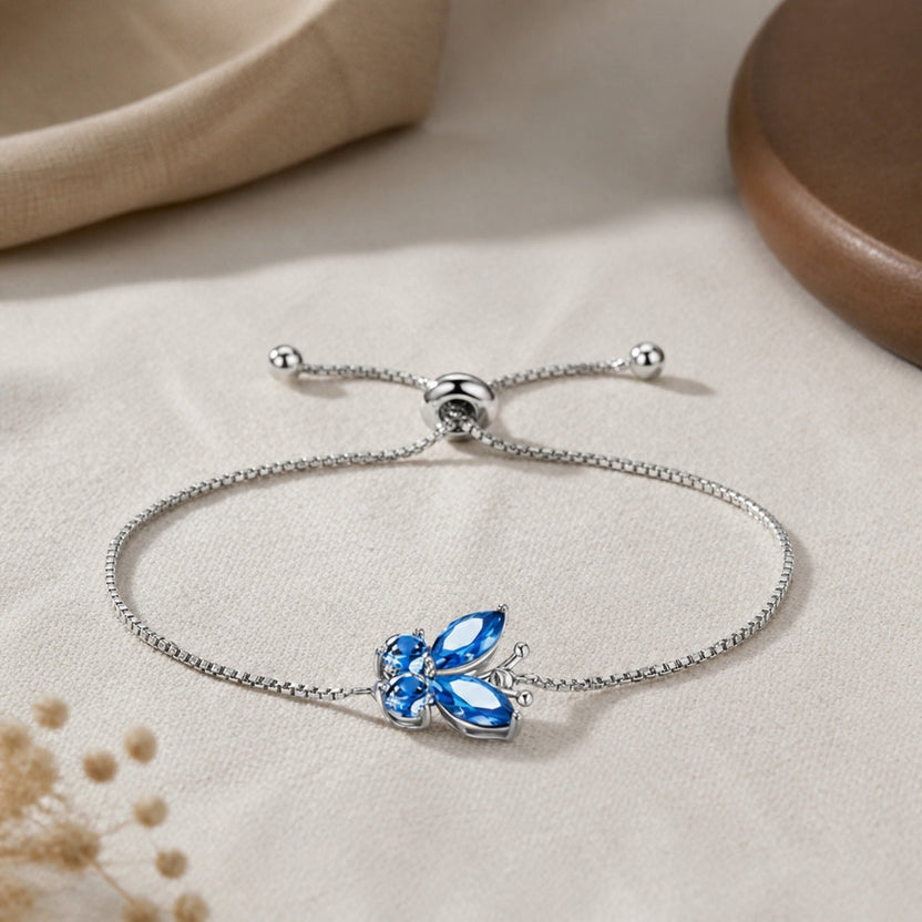 Pulsera mariposa de zafiro