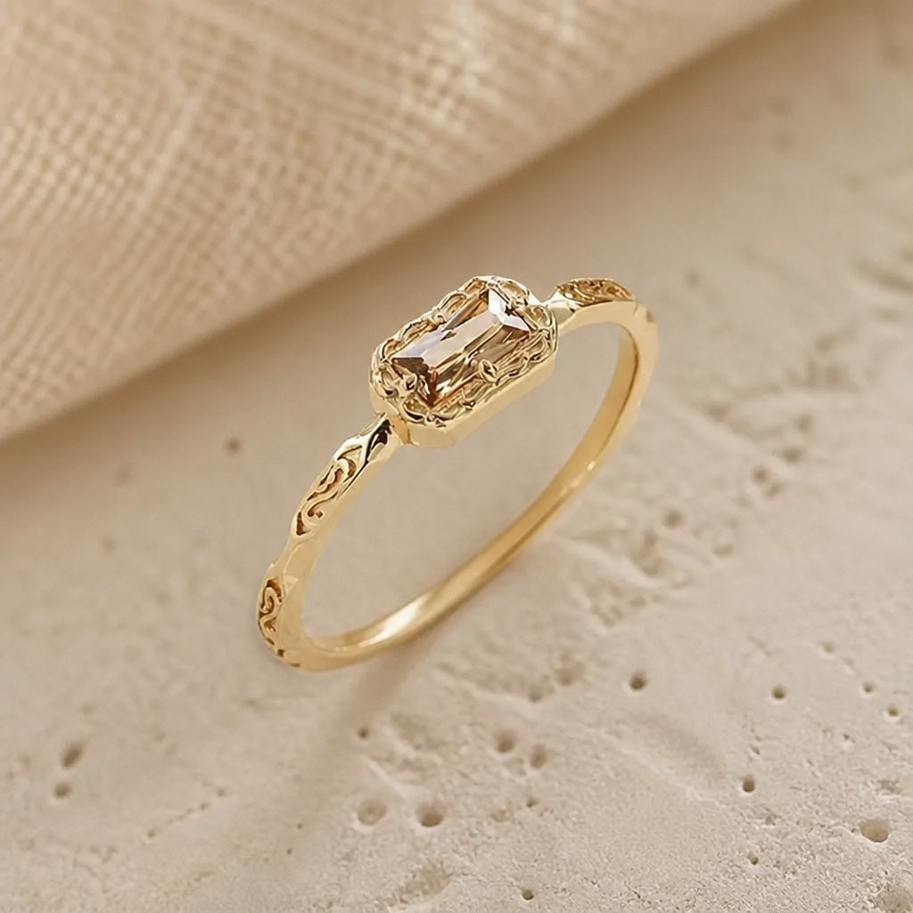 Anillo de ágata con circonita cúbica