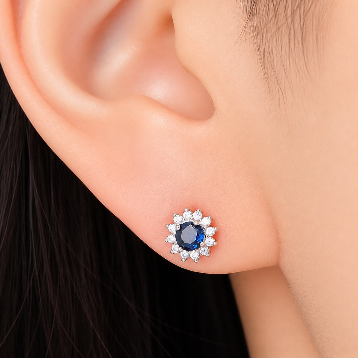 Pendientes Celestial Bloom de zafiro – imagen 3