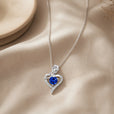 Collar corazón de rosa y zafiro