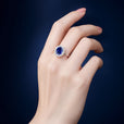 Anillo halo clásico de zafiro – imagen 3