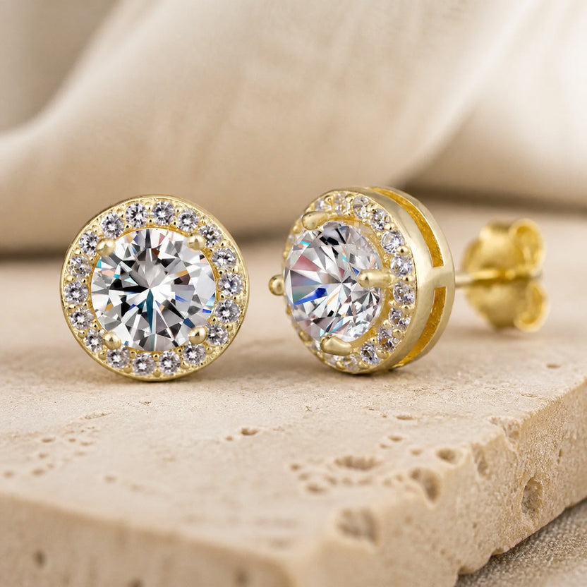 Pendientes de circonita brillantes