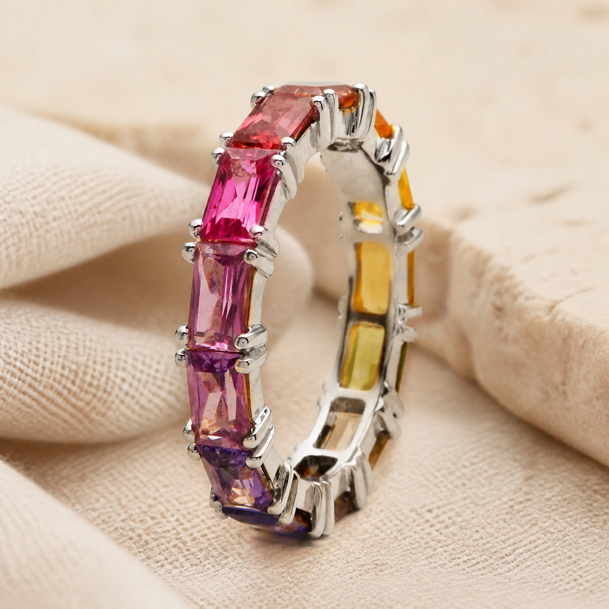 Anillo Couture multicolor de circonita cúbica – imagen 2