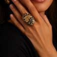 Anillo Art Déco floral grabado – imagen 3
