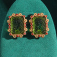 Pendientes rectangulares con colgante de perla de estilo prestigioso