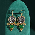 Pendientes artísticos de perla en gota tallados