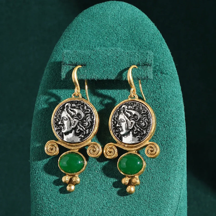 Pendientes artísticos de perla en gota tallados