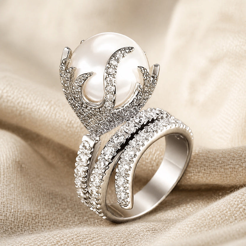 Anillo vintage de imitación de perla