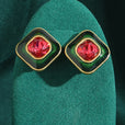 Pendientes de cristal cuadrados Duo