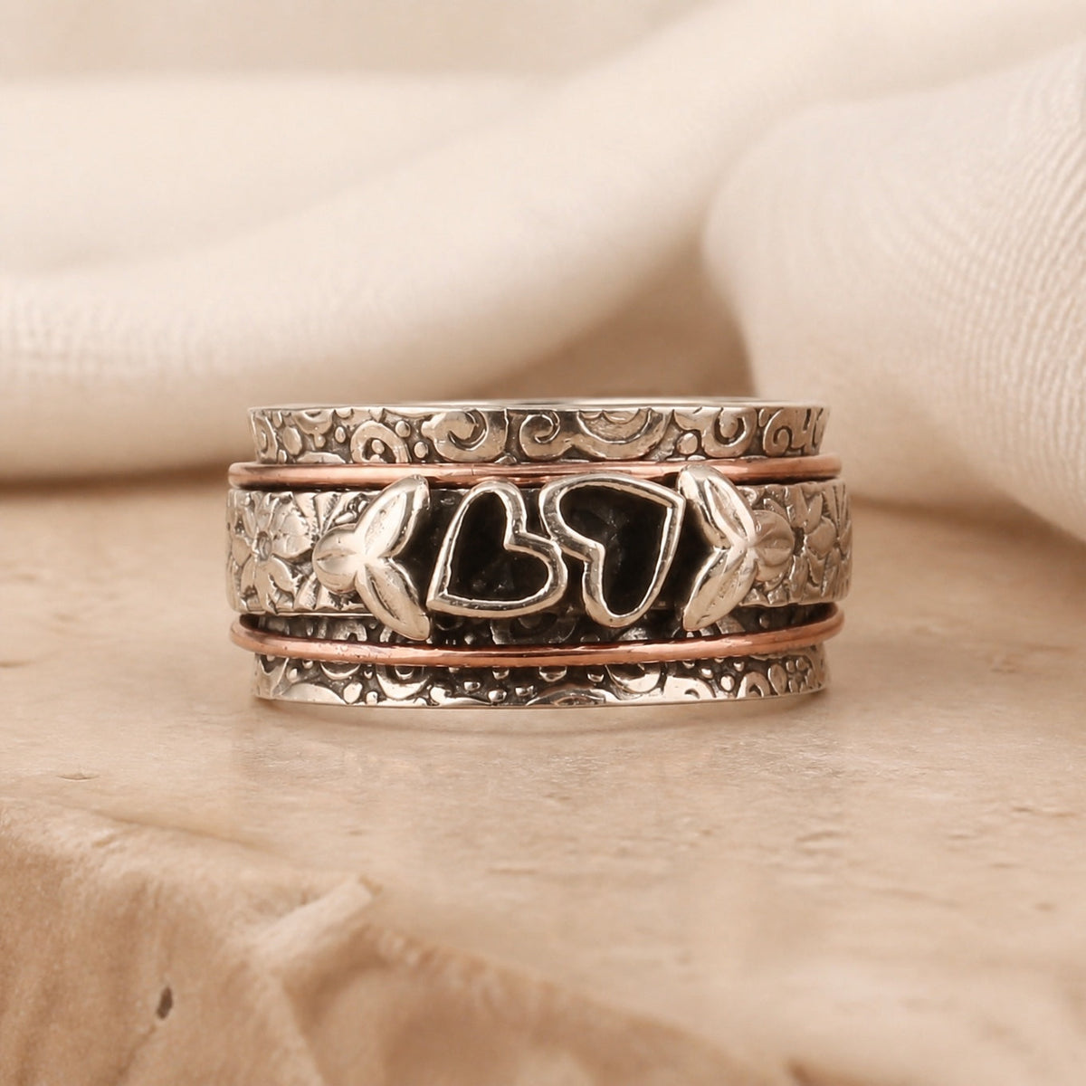 Anillo corazón tesoro opalino