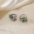 Pendientes retro de jade con estrella