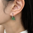 Pendientes retro de jade con estrella – imagen 2