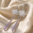 Pendientes florales con borla colgante – imagen 2