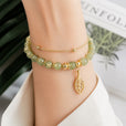 Pulsera de jade con cuentas de doble capa – imagen 2