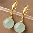 Pendientes elegantes de esfera de jade – imagen 2