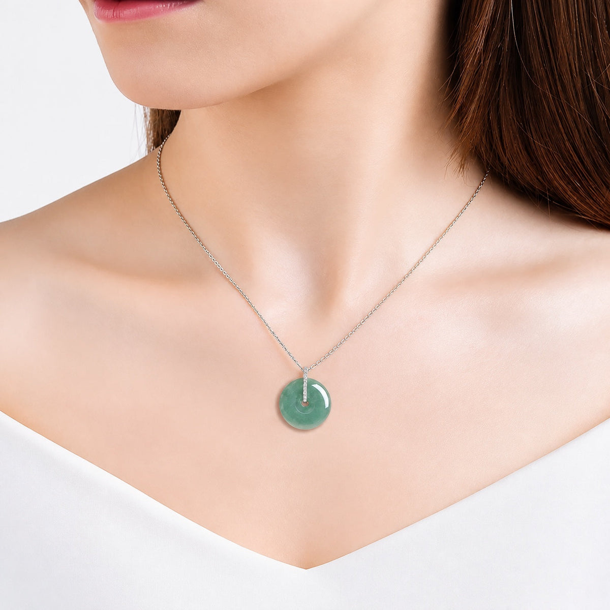 Collar circular de jade elegante – imagen 3