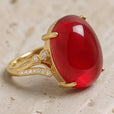 Anillo ovalado de circonita jade – imagen 2