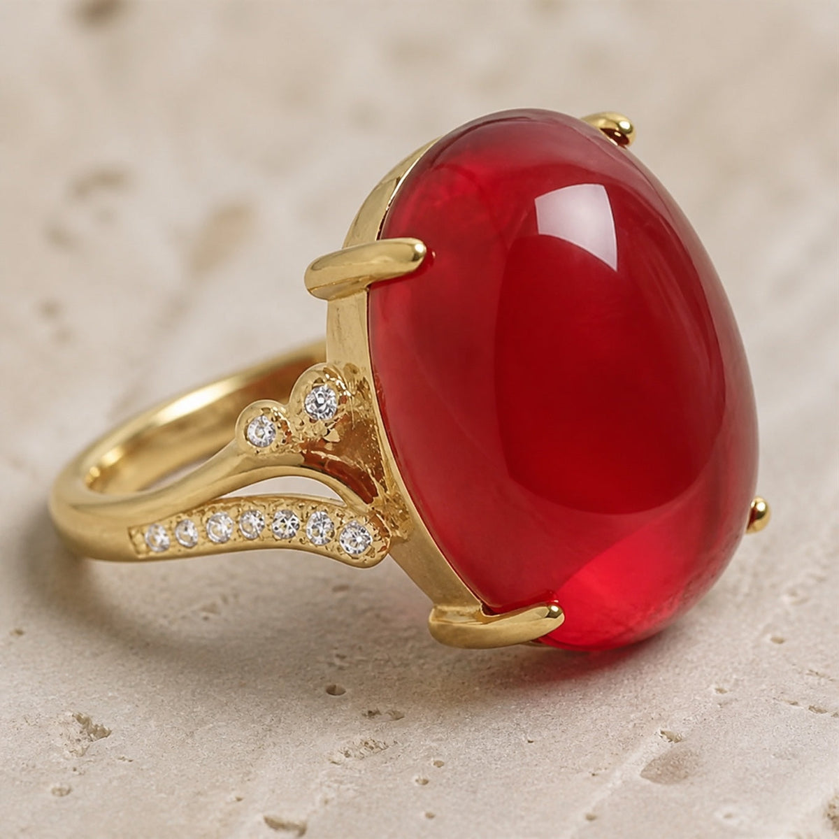 Anillo ovalado de circonita jade – imagen 2