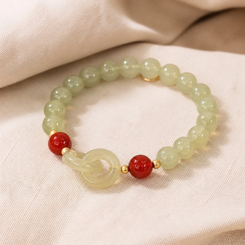 Pulsera de dijes Infinity con cuentas de jade