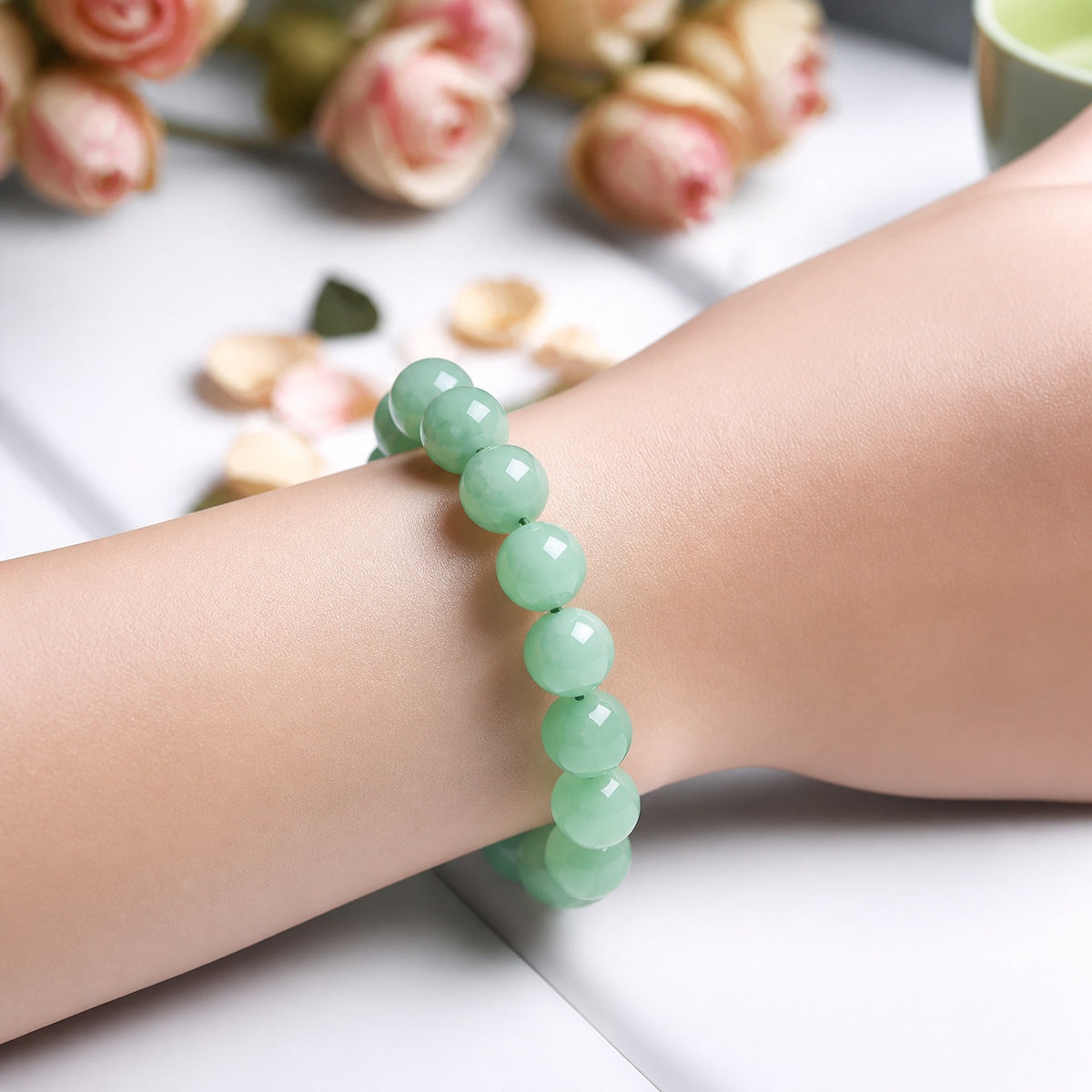 Pulsera de cuentas de jade de Myanmar – imagen 2