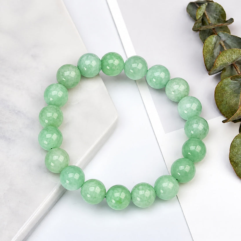 Pulsera de cuentas de jade de Myanmar