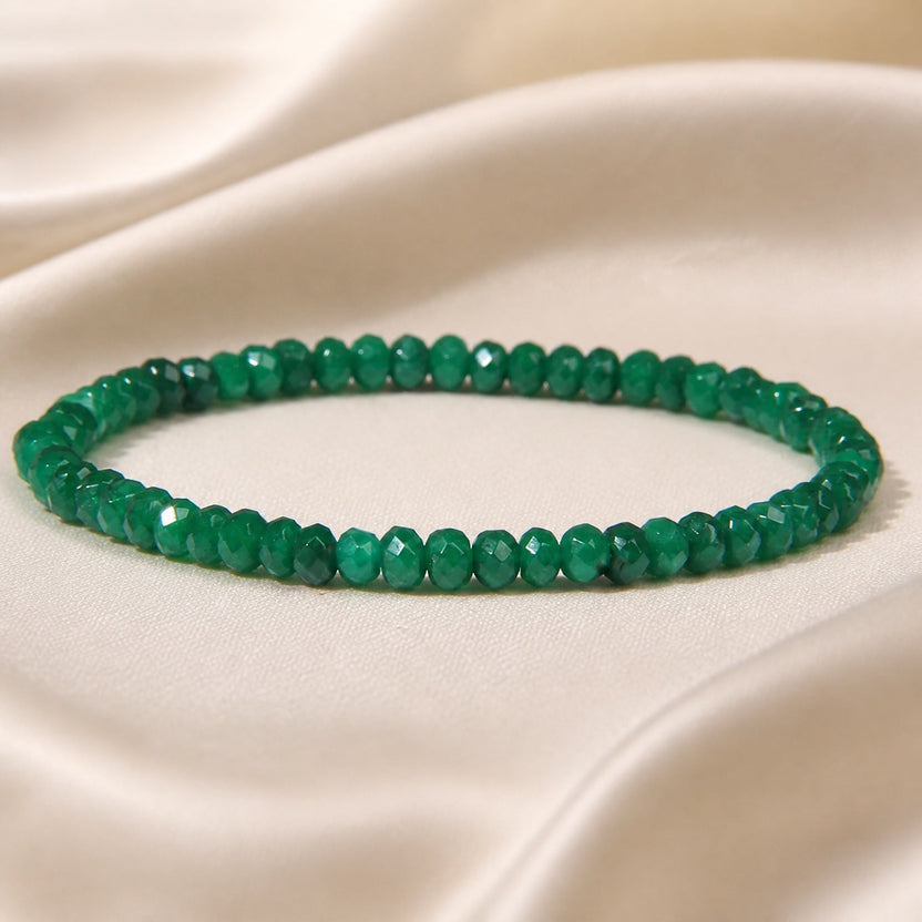 Pulsera de piedra de jade facetada